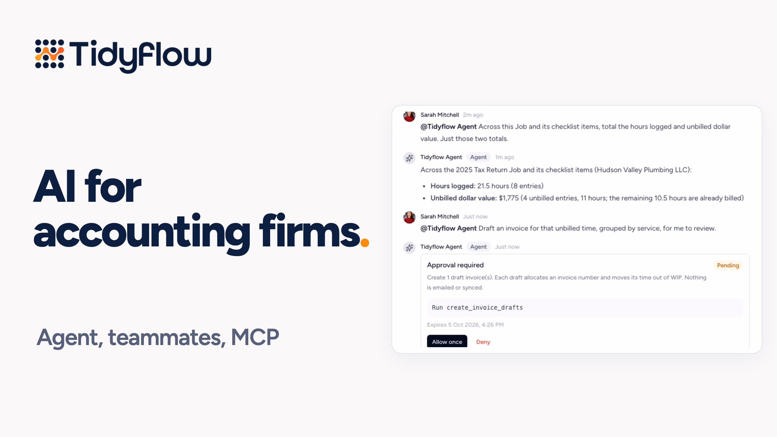 AI for accounting firms in Tidyflow