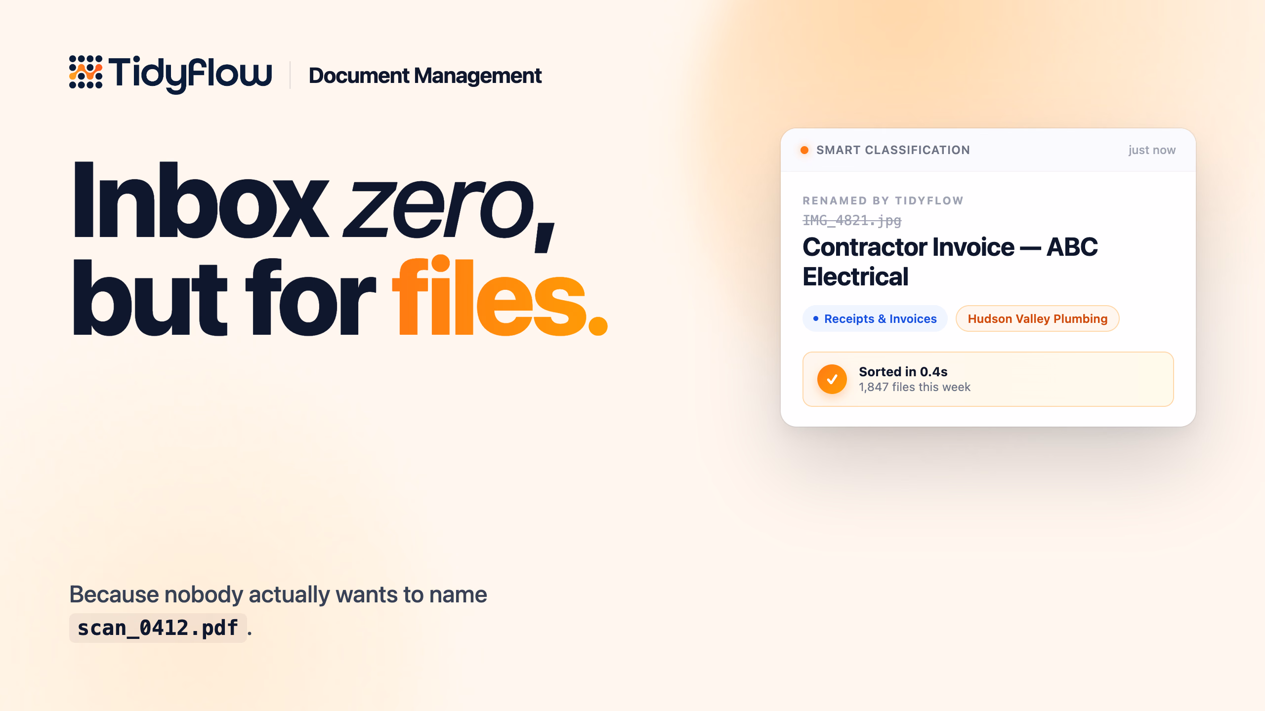 Tidyflow document management overview