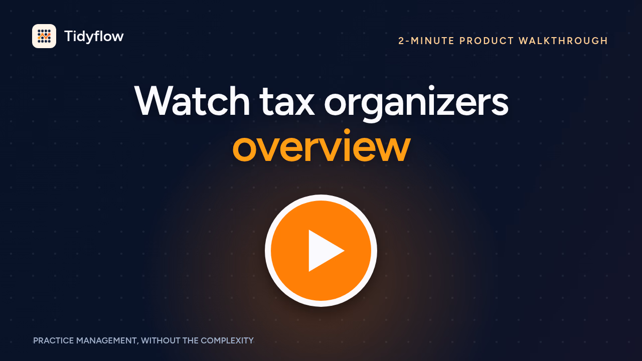 Tax organizer software for accounting firms in Tidyflow