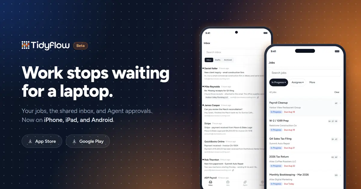 Tidyflow is now on iOS and Android